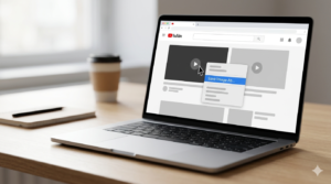 Browser window downloading YouTube thumbnails with no install icon